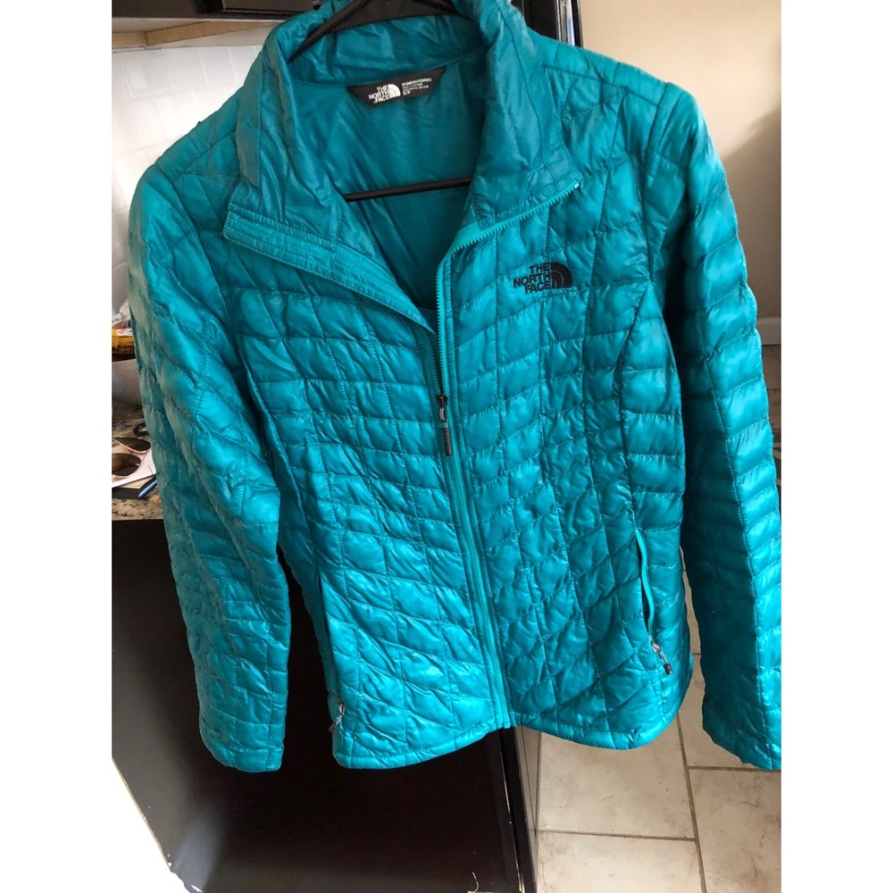 The North Face Thermoball jacket, teal color